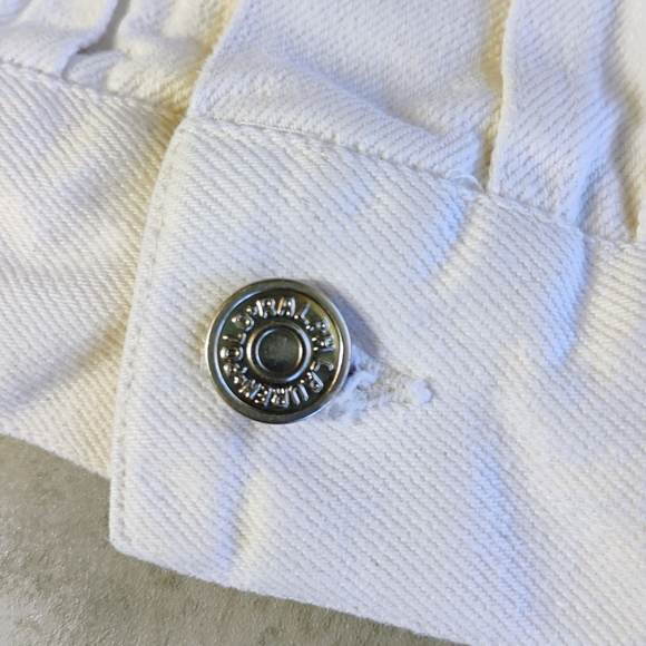 Vintage‎ Polo Ralph Lauren Denim Trucker Jacket White Medium Oversized Boxy - Picture 9 of 12